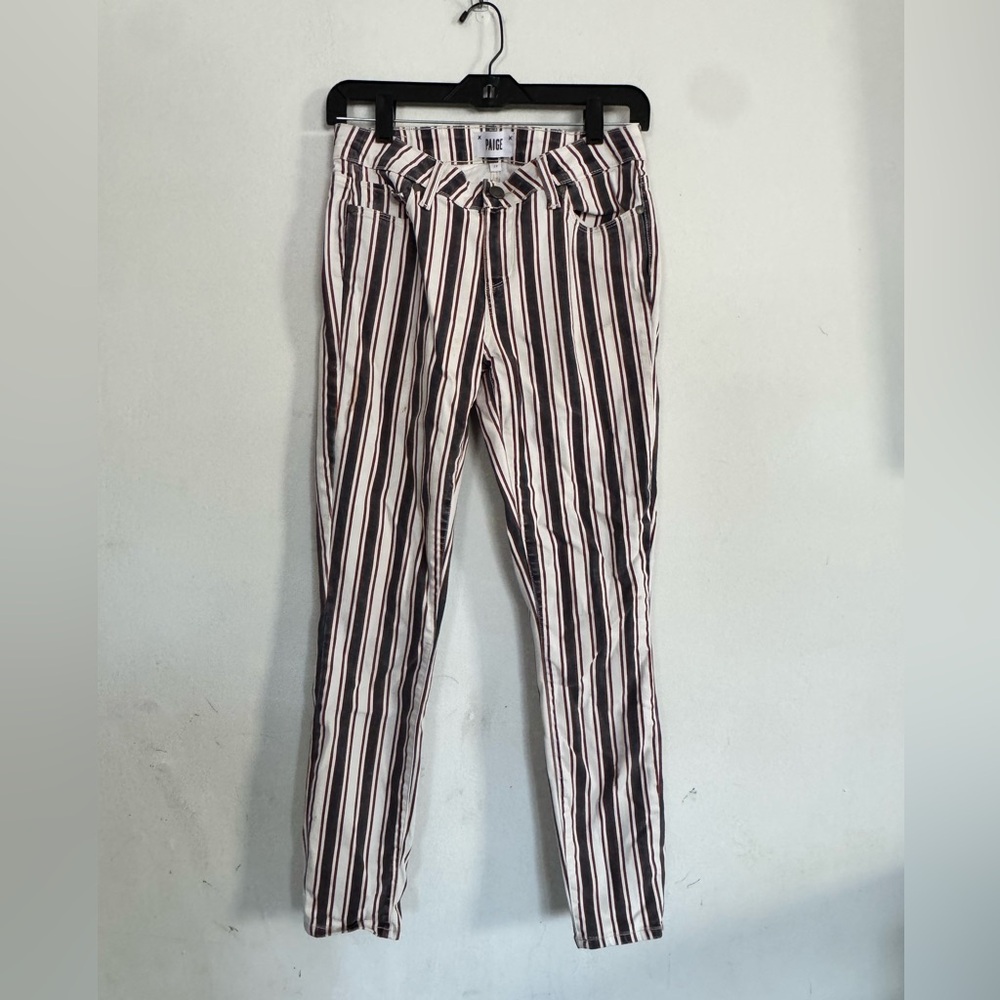 Paige Womens Joselyn Stripe Stretchy Skinny Jeans, Size 28